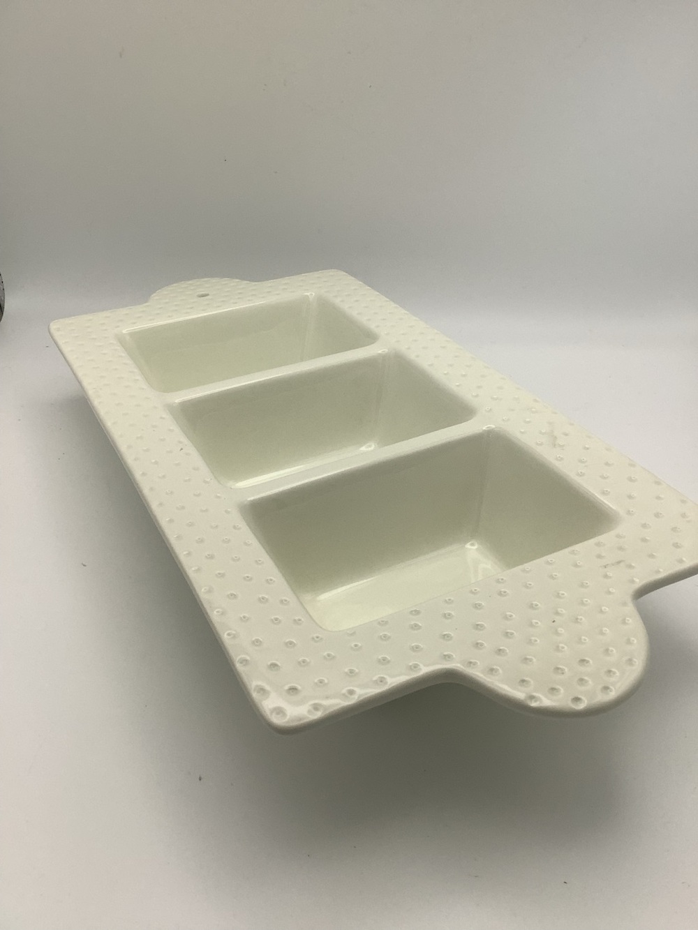 Nora Fleming Swiss Dot Three Section Dish - Picture 5 of 9